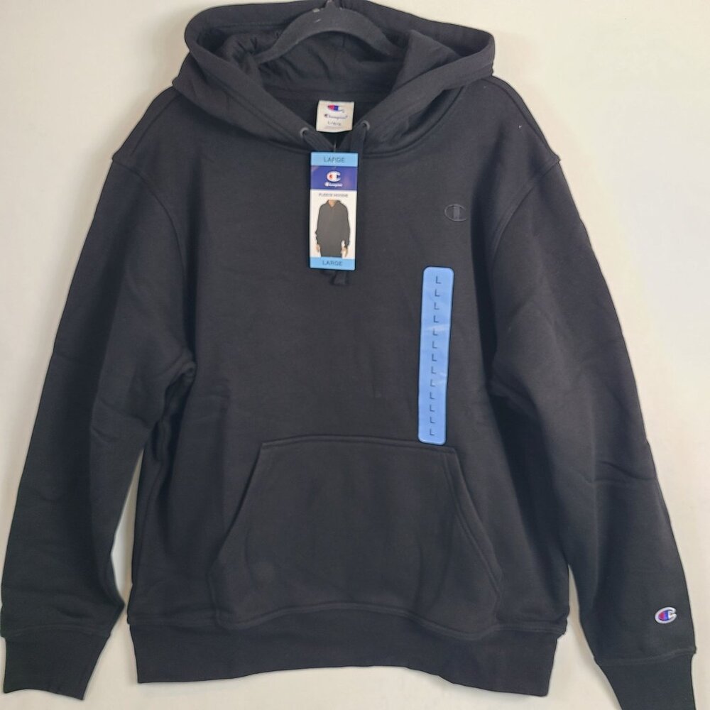 NWT Champion Black Fleece Pullover Hoodie Unisex Casual Sweatshirt Streetwear